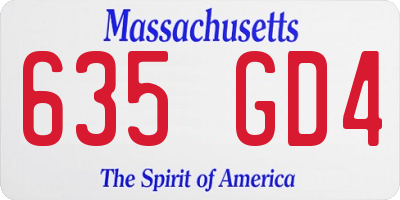 MA license plate 635GD4