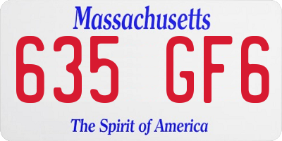 MA license plate 635GF6
