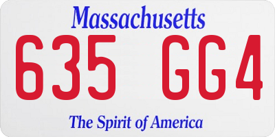MA license plate 635GG4