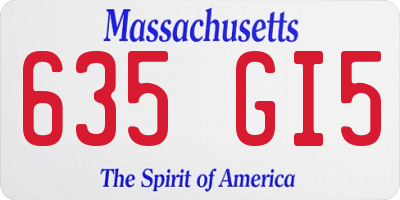 MA license plate 635GI5