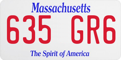 MA license plate 635GR6
