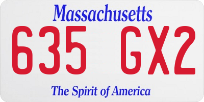 MA license plate 635GX2