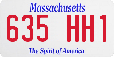 MA license plate 635HH1