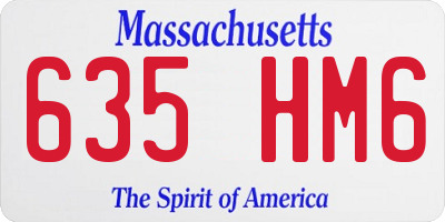 MA license plate 635HM6