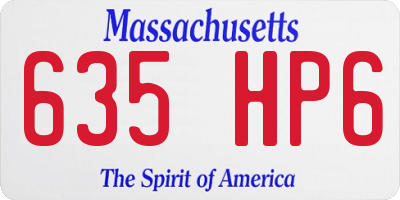 MA license plate 635HP6