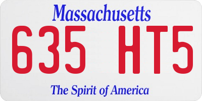 MA license plate 635HT5