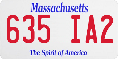 MA license plate 635IA2