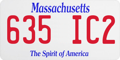 MA license plate 635IC2