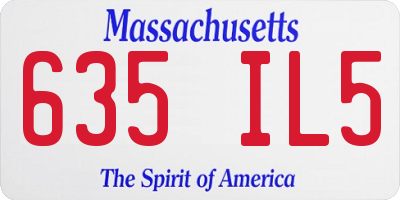 MA license plate 635IL5