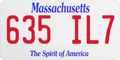 MA license plate 635IL7
