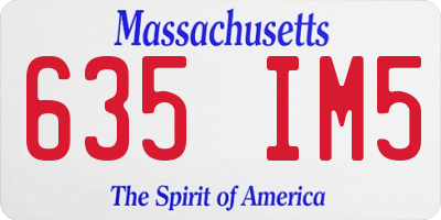 MA license plate 635IM5