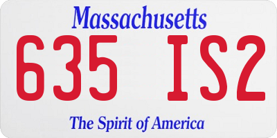 MA license plate 635IS2