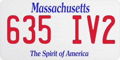 MA license plate 635IV2