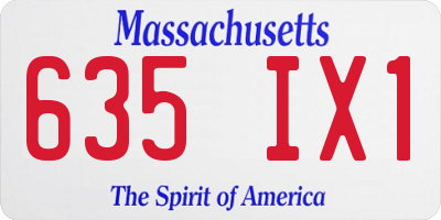 MA license plate 635IX1