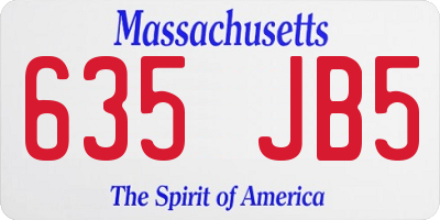 MA license plate 635JB5