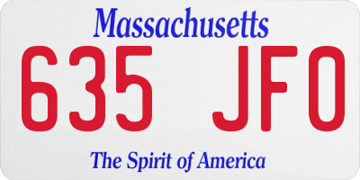 MA license plate 635JF0