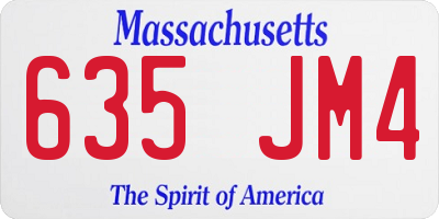 MA license plate 635JM4