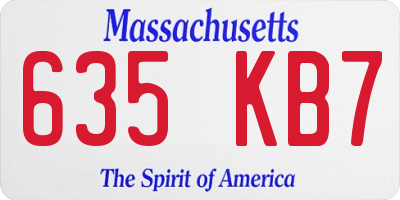 MA license plate 635KB7