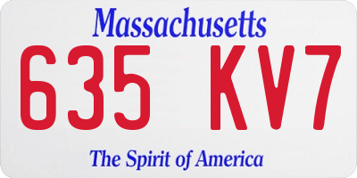 MA license plate 635KV7