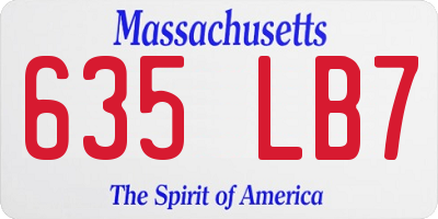 MA license plate 635LB7