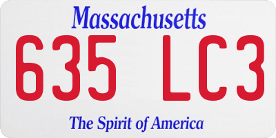 MA license plate 635LC3