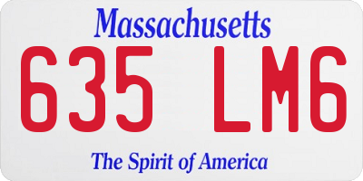 MA license plate 635LM6