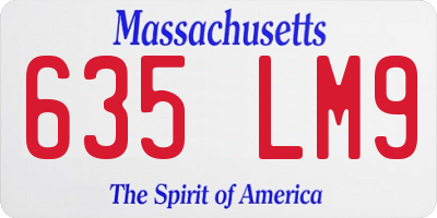 MA license plate 635LM9