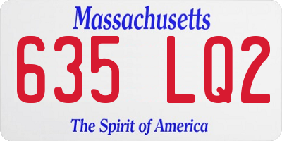 MA license plate 635LQ2