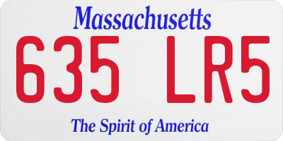 MA license plate 635LR5