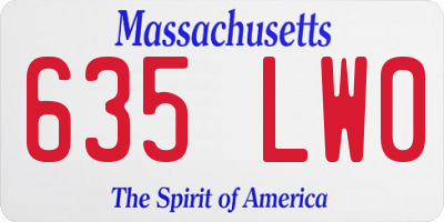 MA license plate 635LW0