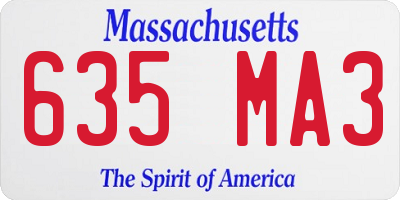 MA license plate 635MA3