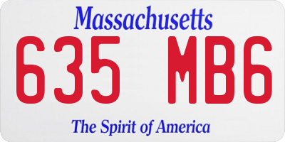 MA license plate 635MB6