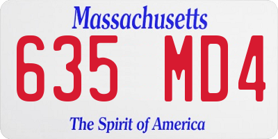 MA license plate 635MD4