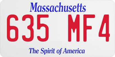 MA license plate 635MF4