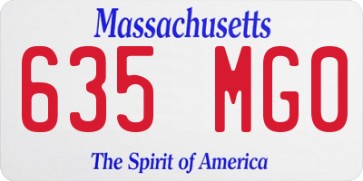 MA license plate 635MG0