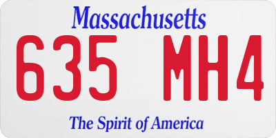 MA license plate 635MH4