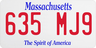 MA license plate 635MJ9