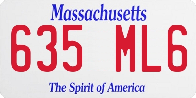 MA license plate 635ML6
