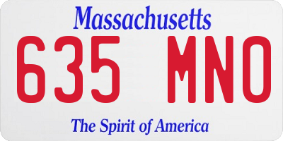 MA license plate 635MN0