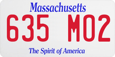 MA license plate 635MO2