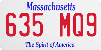 MA license plate 635MQ9