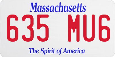 MA license plate 635MU6