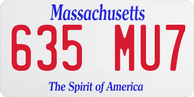 MA license plate 635MU7