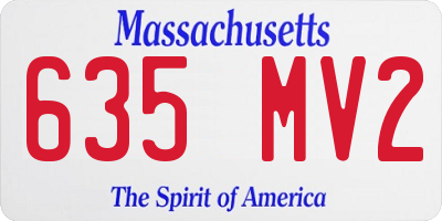 MA license plate 635MV2