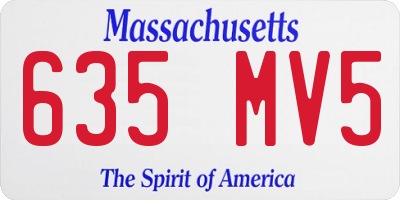 MA license plate 635MV5