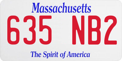 MA license plate 635NB2