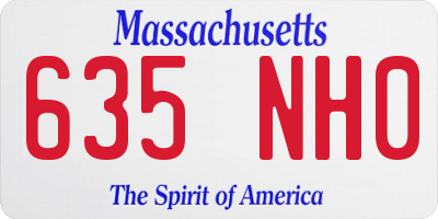 MA license plate 635NH0