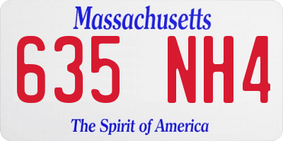 MA license plate 635NH4