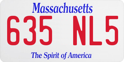 MA license plate 635NL5