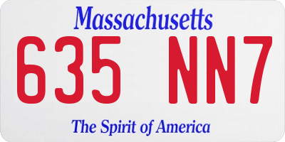 MA license plate 635NN7